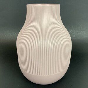 Ikea Gradvis Flower Vase Ribbed Matte Pink Blush Ceramic Greenery